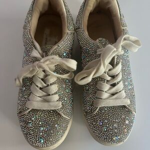 Betsey Johnson Youth Rhinestone Sneakers Size 2